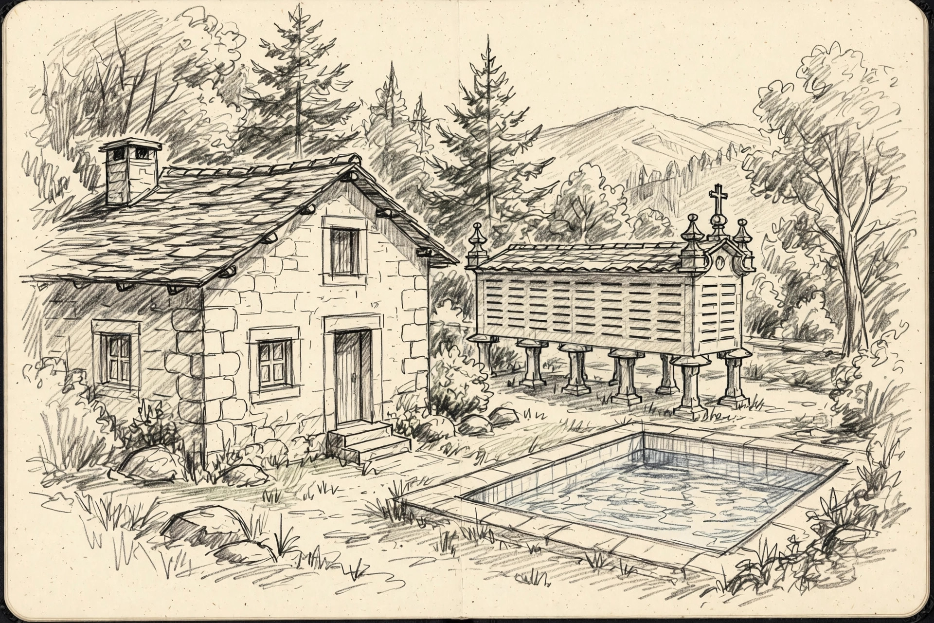 Illustrazione a matita di Anceu Coliving