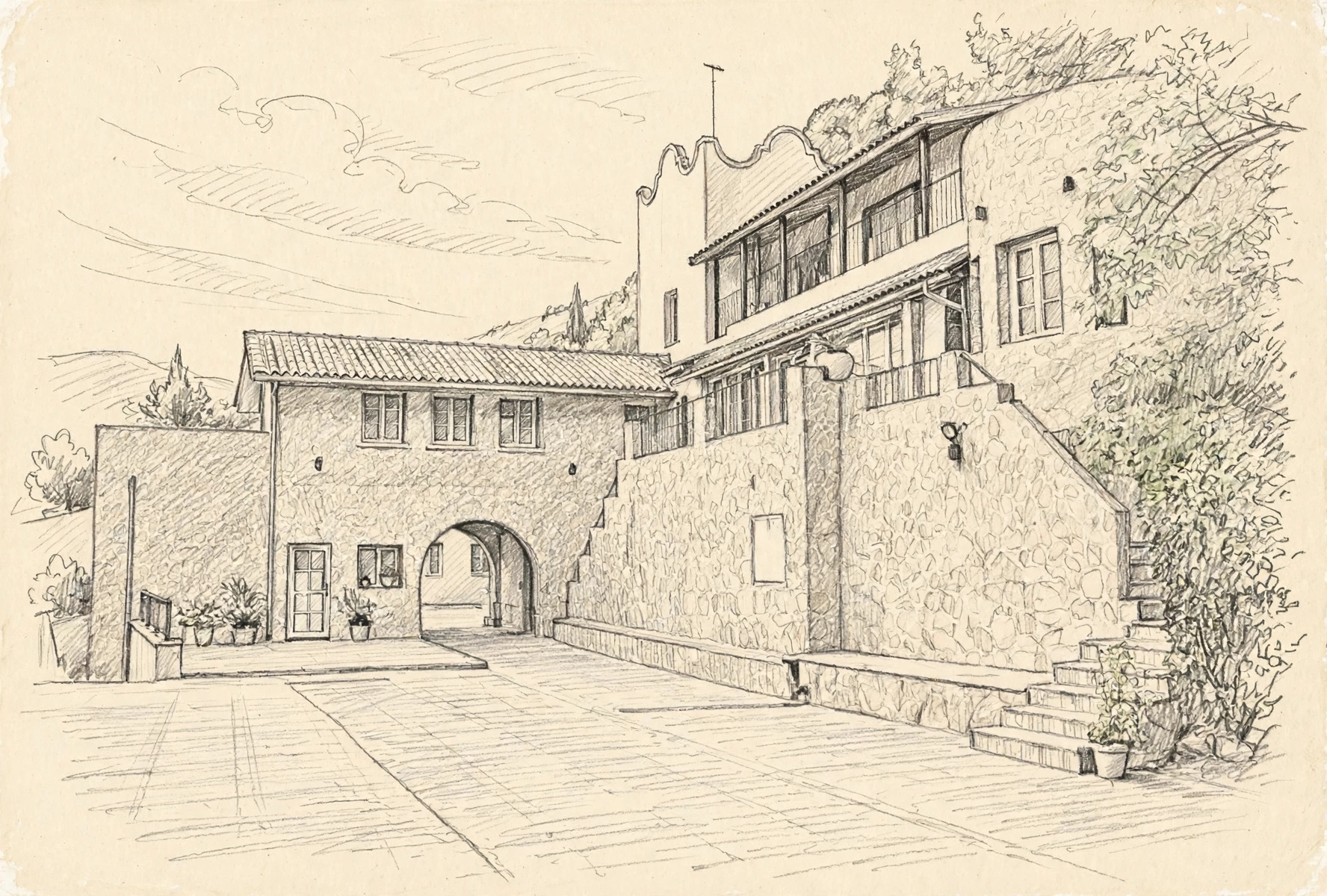 Illustrazione a matita di Savi Coliving