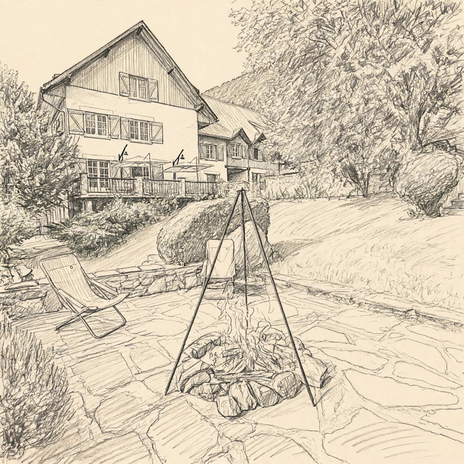 Bleistiftillustration von Pyren'Escape