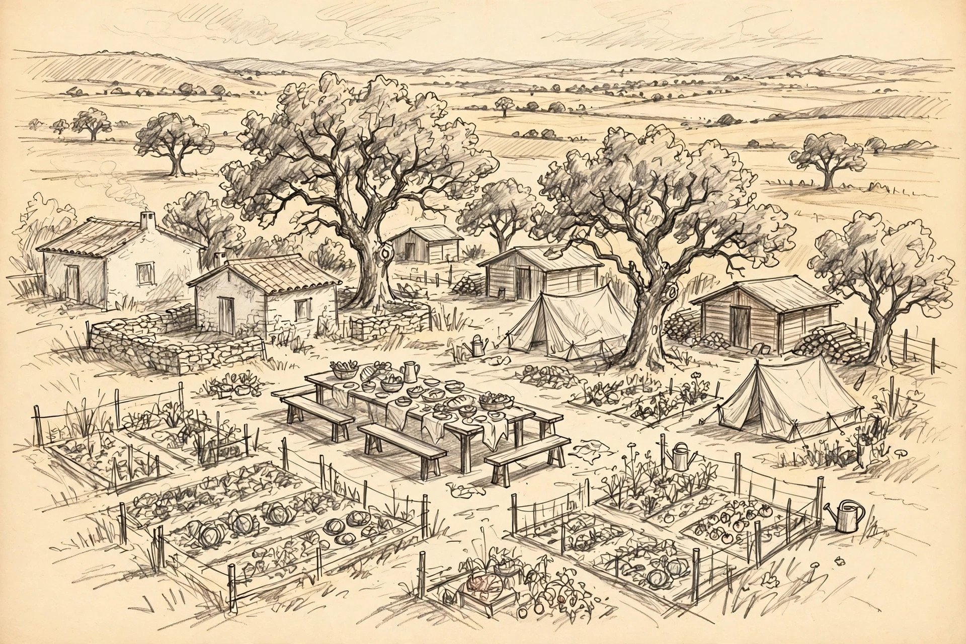 Pencil illustration of Traditional Dream Factory (TDF)