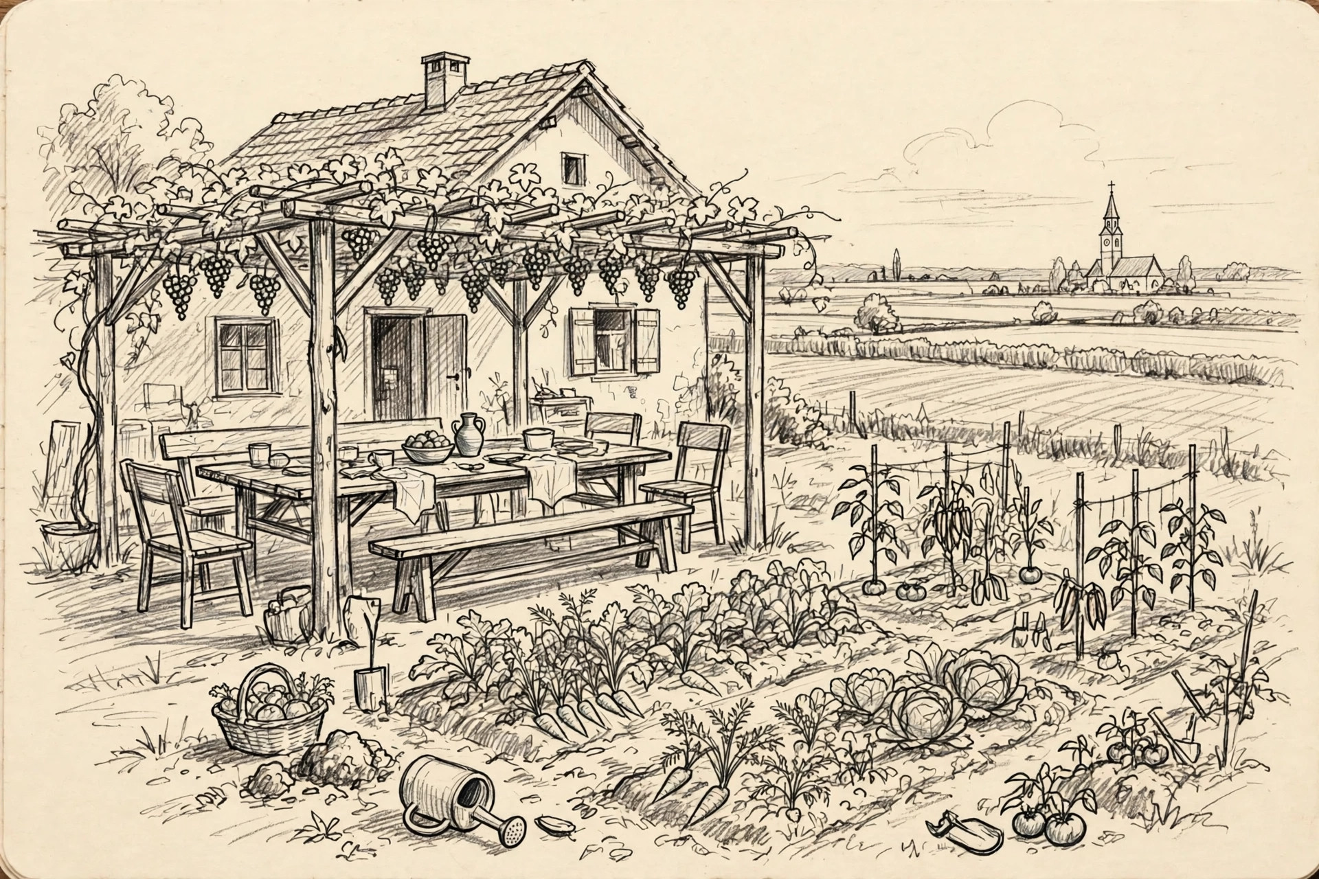 Bleistiftillustration von Sonta Coliving
